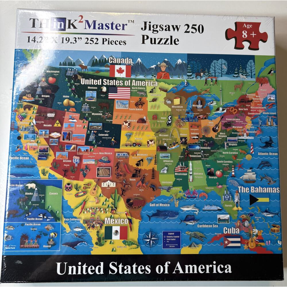 Think 2 Master Educational Jigsaw Puzzle - 252 Pieces, 14" x 19", Ages 8+ - vn